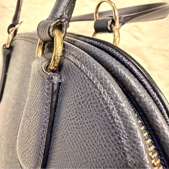 Coach Prince Street Mini Satchel Crossgrain Leather Blue - Picture 13 of 15